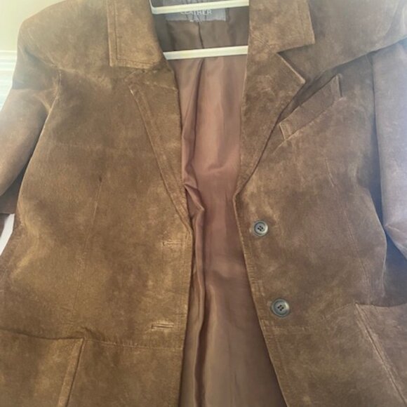 Wilsons Leather Women's Suede Jacket/Blazer in Brown, Size Large - Picture 7 of 7